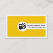 Photographer camera and QR code yellow Visitenkarte (Vorderseite)