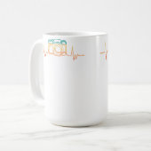 Photographer Heartbeat Retro Camera Photography Ca Kaffeetasse (Vorderseite Links)