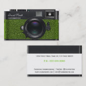 Photographer light Green Camera Business card Visitenkarte (Vorne/Hinten)