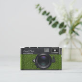 Photographer light Green Camera Business card Visitenkarte (Stehend Vorderseite)