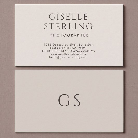 Photographer Minimalist Luxury Neutral Modern Visitenkarte