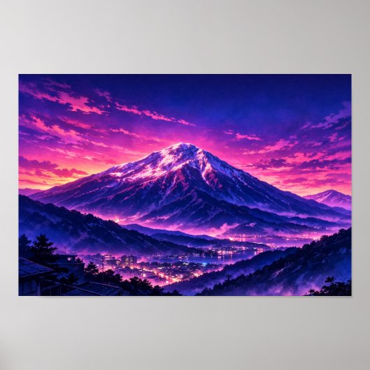 Photographic Landscape Neon Art Edited  Poster (Vorne)