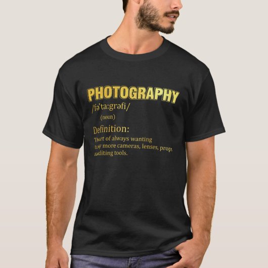 Photography Definition Camera Photographer T-Shirt (Vorderseite)