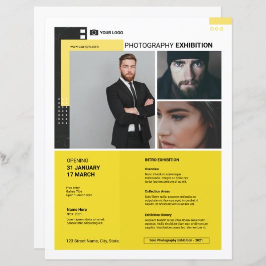 Photography Exhibition Flyer Template (Vorne/Hinten)