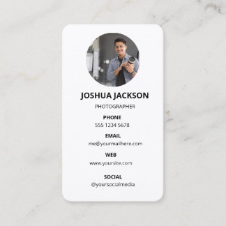 Photography Modern Minimal Simple Photo Visitenkarte