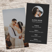 Photography Modern Minimalist Stylish Black Photo Visitenkarte