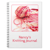 Photography - Pink Hand Knitting - Yarn & Needle Notizblock (Vorderseite)