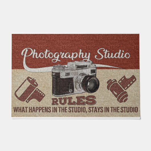 Photography Studio Rules Rug, Cameraman Gift Fußmatte (Vorderseite)