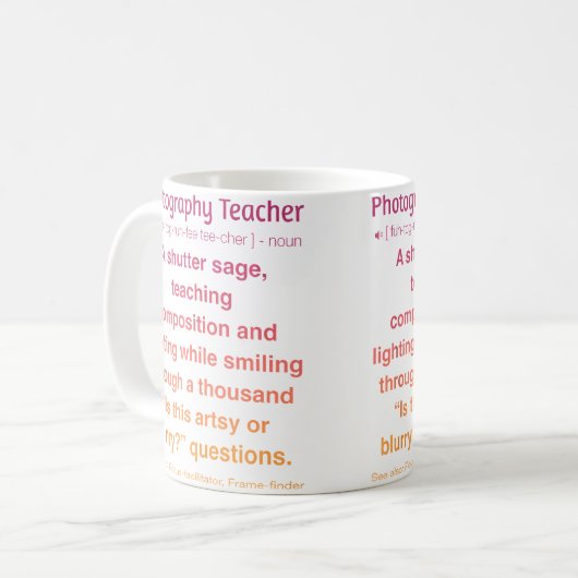 Photography Teacher Kaffeetasse (Vorderseite Links)