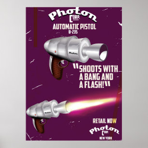 Photon Vintage-Pistole Science-Fiction-Plakat Poster