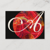 PHOTON WAVES GEM monogramm leuchtend rot-gelb Visitenkarte (Rückseite)