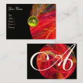 PHOTON WAVES GEM monogramm leuchtend rot-gelb Visitenkarte (Vorne/Hinten)