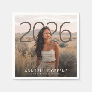 PhotoPop Abschlussklasse 2026 Moderne Graduierung Serviette