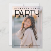 PhotoPop Chic Graduation Party Einladung (Vorderseite)