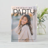 PhotoPop Chic Graduation Party Einladung (Stehend Vorderseite)