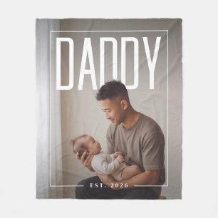PhotoPop Daddy Est Custom Jahr Foto Fleecedecke