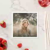 PhotoPop Elegant Script Abschlussfeier Serviette (Beispiel)