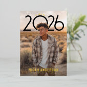 PhotoPop Modern Graduation  Folieneinladung (Stehend vorne)