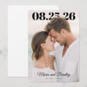 PhotoPop Modern Wedding Date Design Save The Date (Vorne/Hinten)