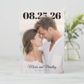 PhotoPop Modern Wedding Date Design Save The Date (Stehend Vorderseite)