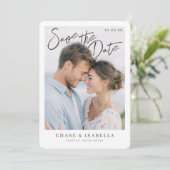 PhotoPop Save the Date Romantic Script (Stehend Vorderseite)