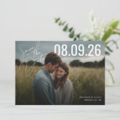 PhotoPop Save the Date Schrift  (Stehend Vorderseite)