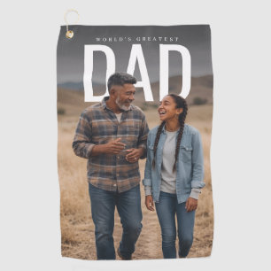 PhotoPop Weltbester Papa Foto Golfhandtuch
