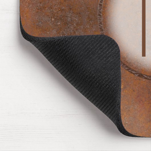 Photorealistic verrostetes Metall mit Monogramm Mousepad (Ecke)