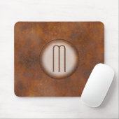Photorealistic verrostetes Metall mit Monogramm Mousepad (Mit Mouse)