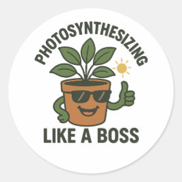 Photosynthesising Like A Boss Round Sticker