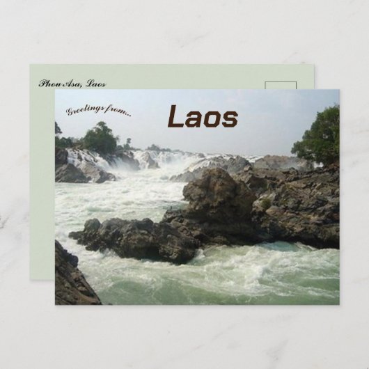 Phou Asa Laos Postkarte (Vorne/Hinten)