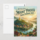 Phousi-Berg Laos Postkarte (Vorne/Hinten)