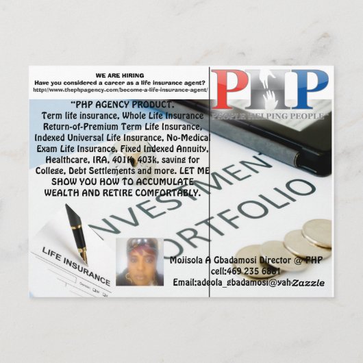 PHP AGENTUR POSTCARD VON MOJISOLA A GBADAMOSI POSTKARTE (Rückseite)