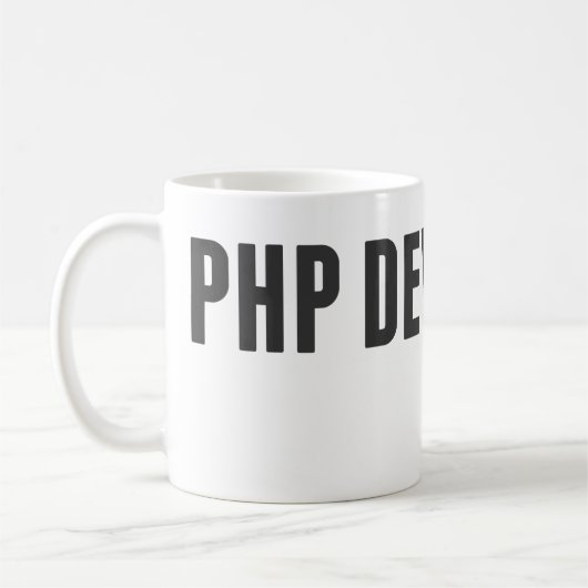 PHP-Entwickler Kaffeetasse (Links)