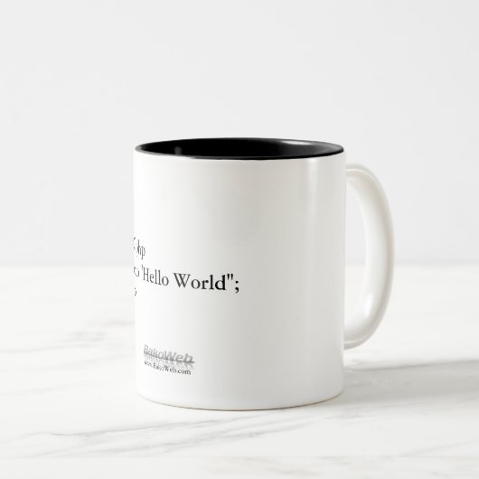 PHP-"hallo Welt" Kaffee-Tasse Zweifarbige Tasse (VorderseiteRechts)