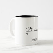 PHP-"hallo Welt" Kaffee-Tasse Zweifarbige Tasse (Vorderseite Links)