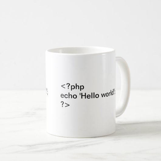 PHP-hallo Welt! kodieren Sie Tasse (VorderseiteRechts)