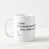 PHP Hello World - bedingte Code-Tasse Kaffeetasse (Links)