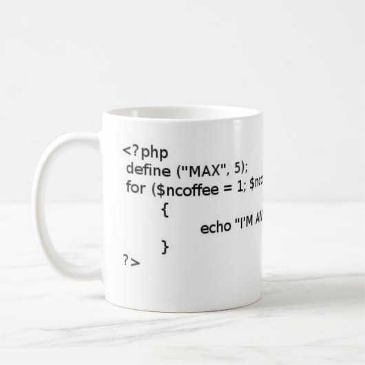 PHP-Tasse Kaffeetasse (Links)