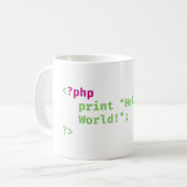php - Welt drucken - Coding Puff Kaffeetasse (Vorderseite Links)