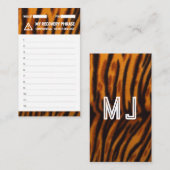 Phrase 12 der Erholung "Crypto Wallet Tiger" Visitenkarte (Vorne/Hinten)