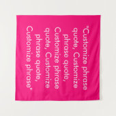 Phrase anpassen elegant fuchsia weiß wandteppich (Vorderseite (Horizontal))