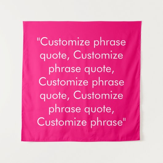 Phrase anpassen elegant fuchsia weiß wandteppich (Vorderseite)