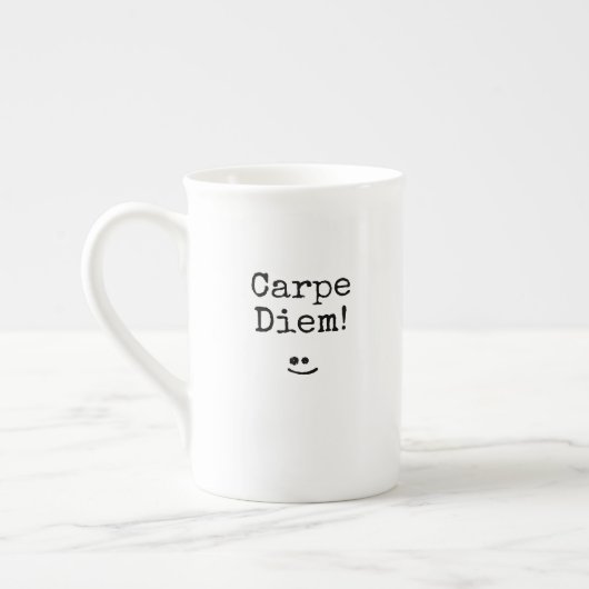 Phrase Carpe Diem Porzellantasse (Links)