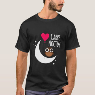 Phrase Carpe Noctem Moon Stars Owl Carpe Noc T-Shirt