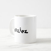 Phrase "Funziez" Kaffeetasse (Vorderseite Links)