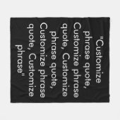 Phrase Schwarz-weiß anpassen Fleecedecke (Vorderseite (Horizontal))