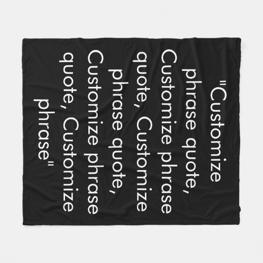 Phrase Schwarz-weiß anpassen Fleecedecke (Vorderseite (Horizontal))