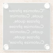 Phrase Schwarz-weiß anpassen Glasuntersetzer (Rückseite)