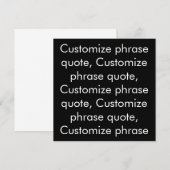 Phrase-Zitat anpassen, elegante Schwarz-weiße Kart (Vorne/Hinten)